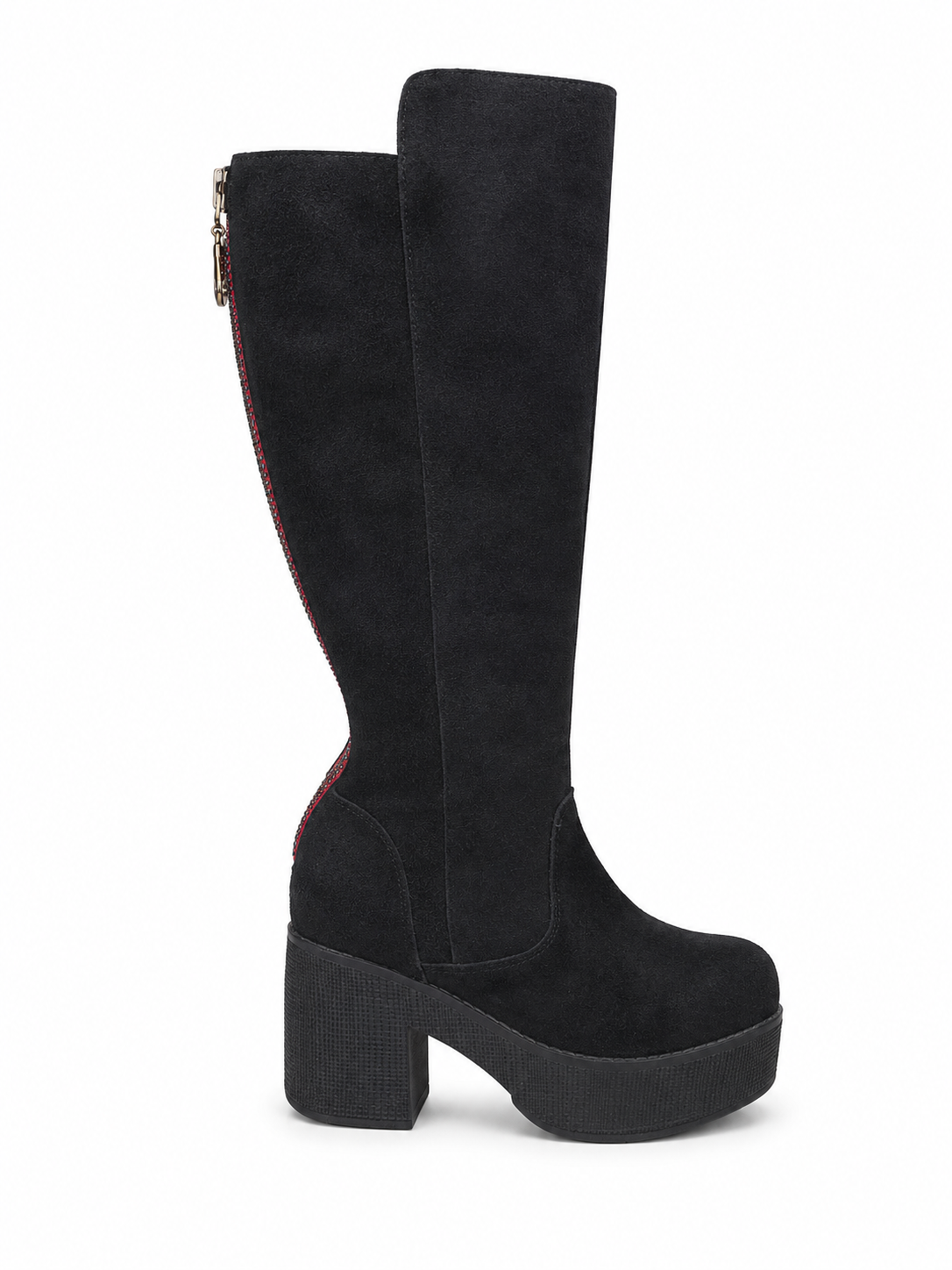 Botas Caña Alta Plataforma Negra