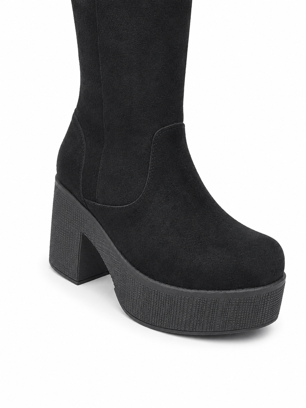 Botas Caña Alta Plataforma Negra