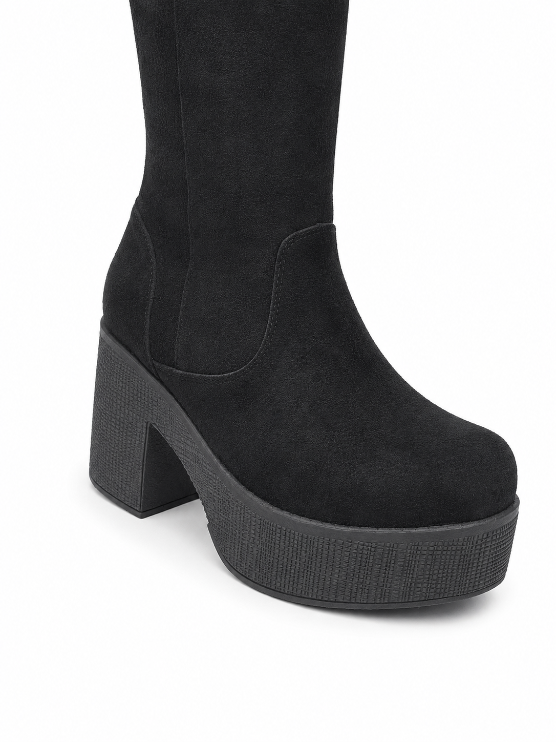 Botas Caña Alta Plataforma Negra