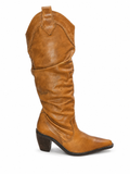 Botas Cowboy Caña Fruncida Camel
