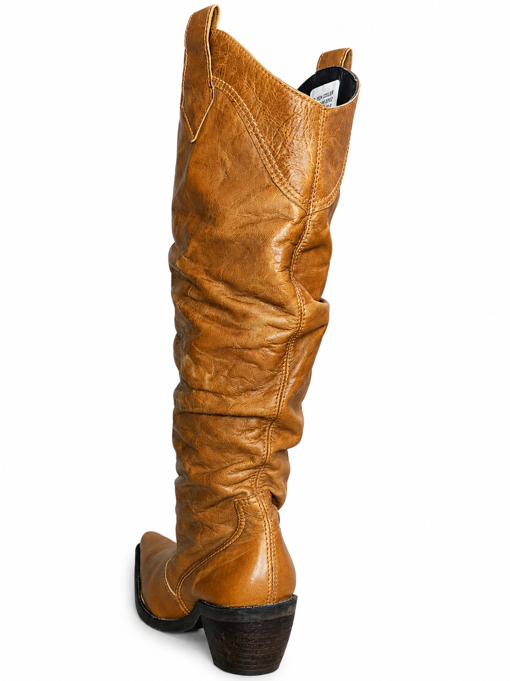 Botas Cowboy Caña Fruncida Camel