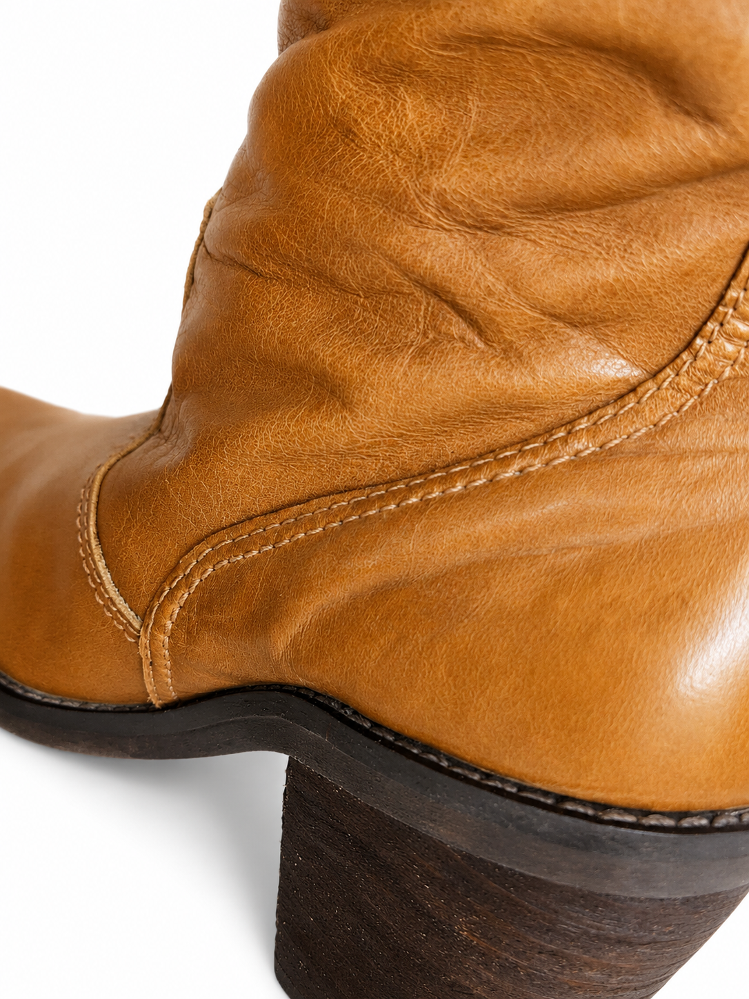Botas Cowboy Caña Fruncida Camel