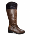 Botas Riding Bicolor Café Charol