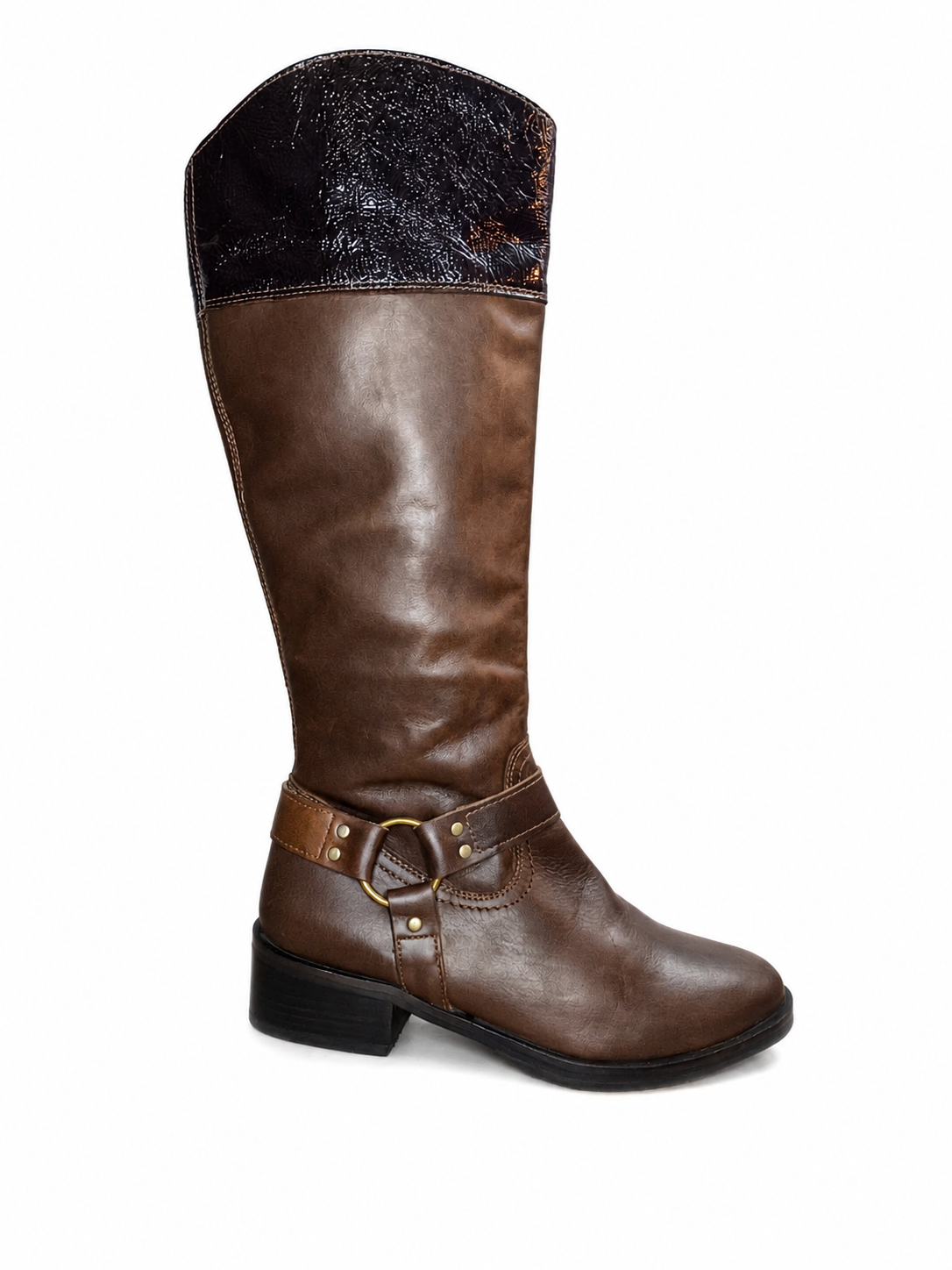 Botas Riding Bicolor Café Charol