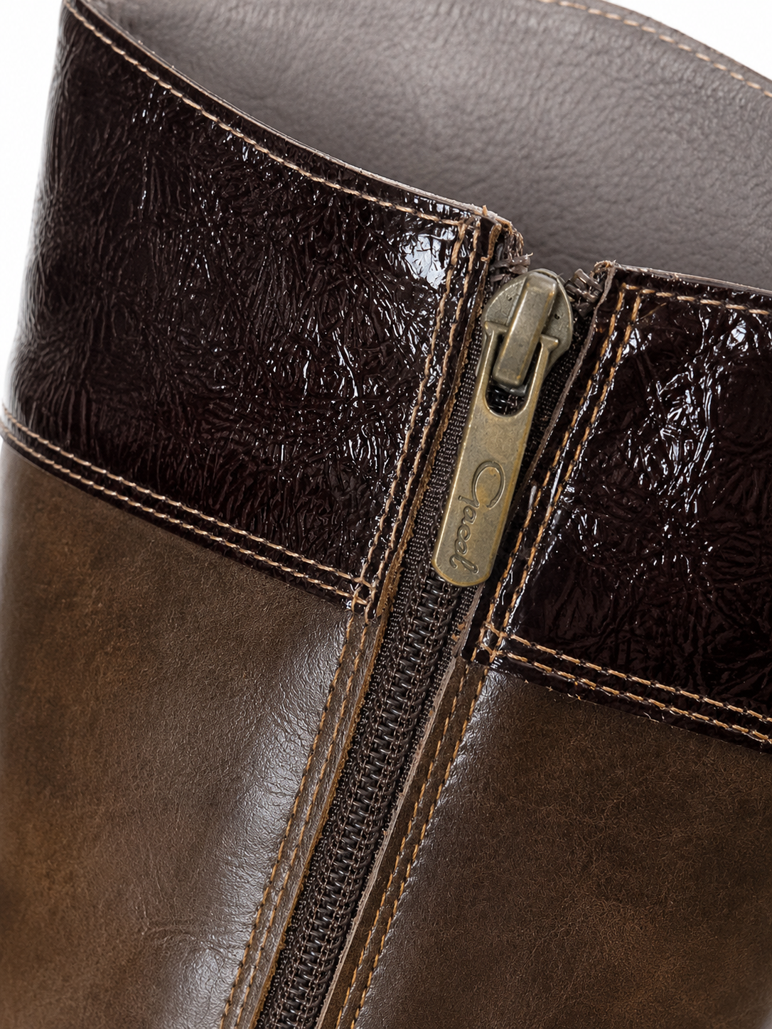 Botas Riding Bicolor Café Charol