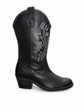Botas Cowboy Bordado Western Negro