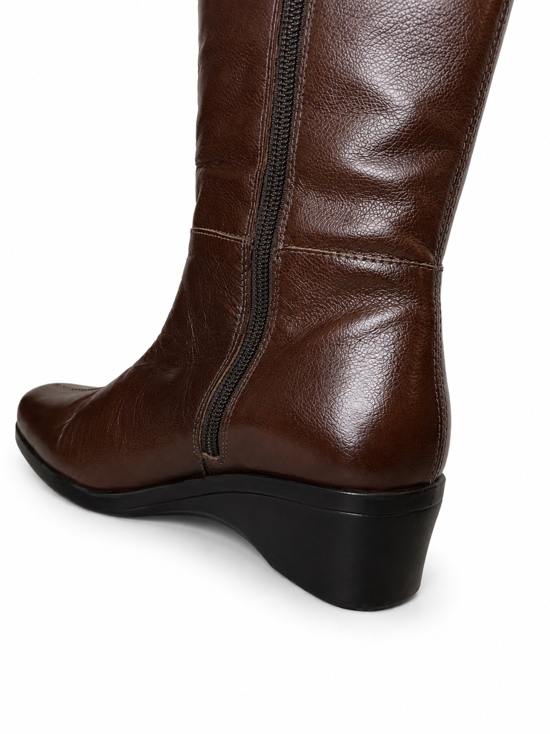 Botas Caña Alta Cuña Café Clásica