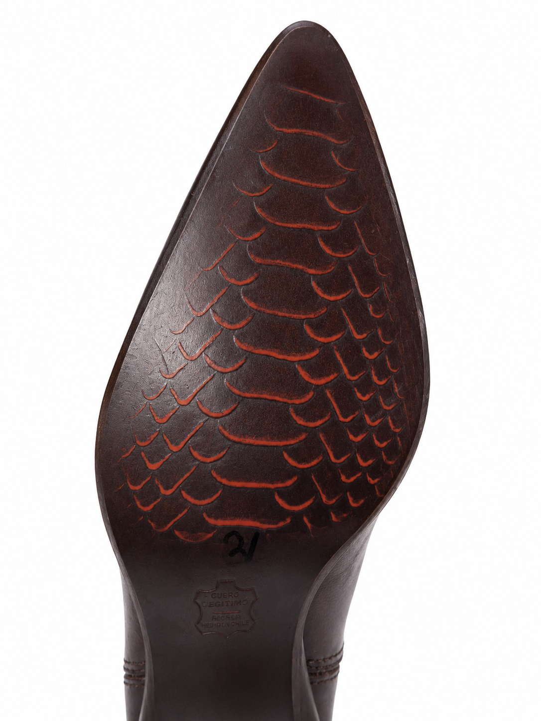 Botas Slouch Cuero Chocolate Punta Fina