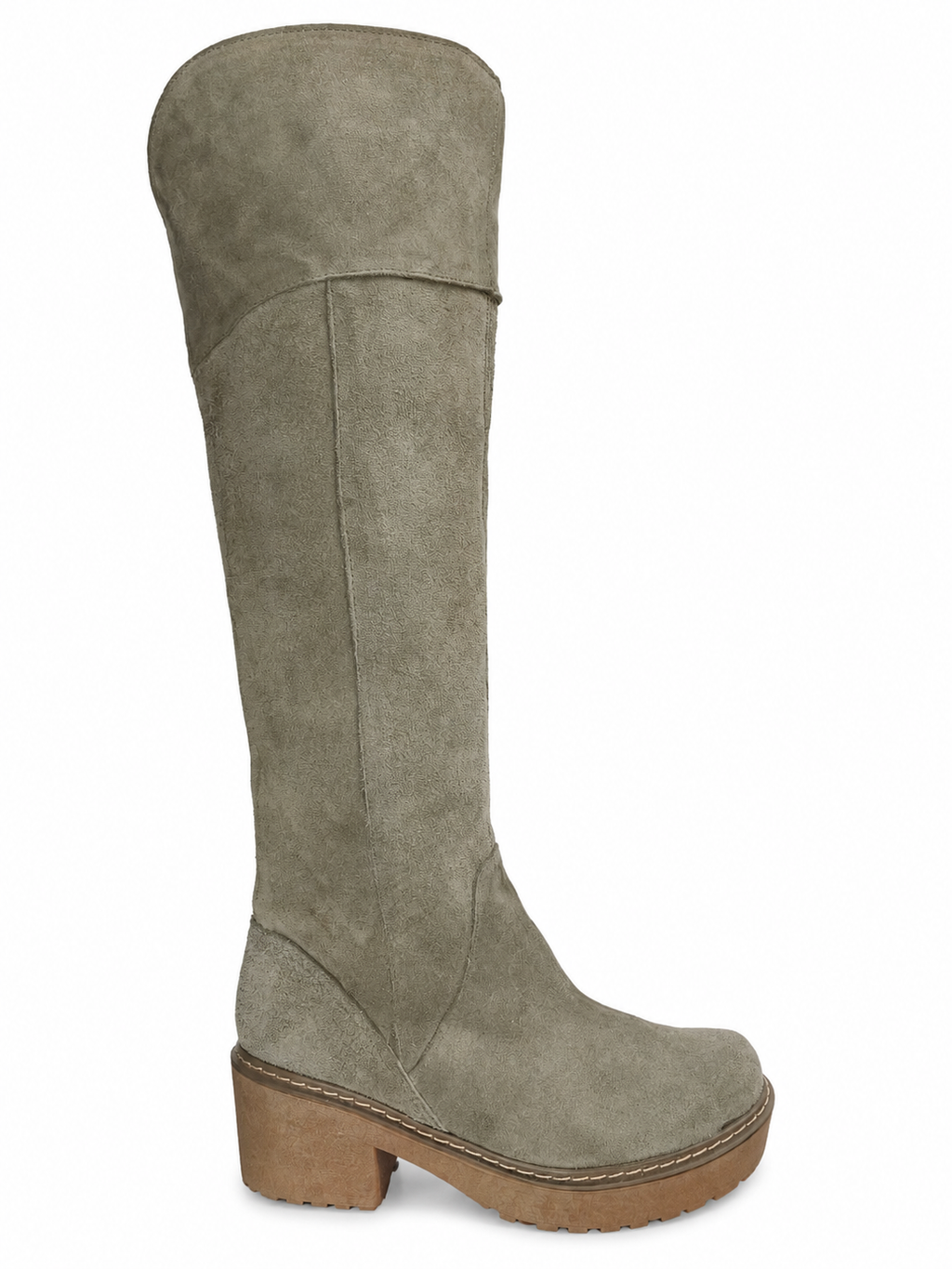Botas Over-The-Knee Gamuza Verde Tierra