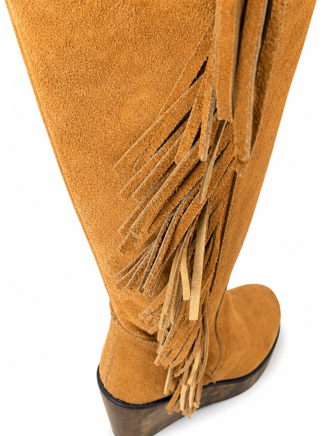 Botas Over-The-Knee Gamuza Camel Flecos