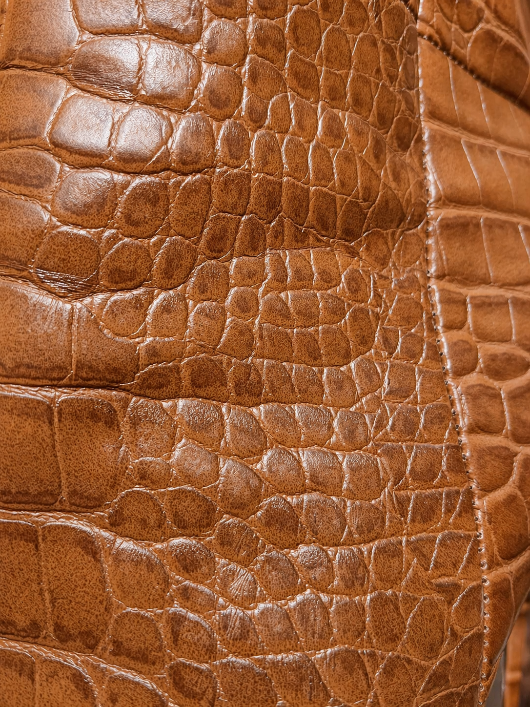 SIMMI Bota Stiletto Caña Alta Print Cocodrilo | Cognac