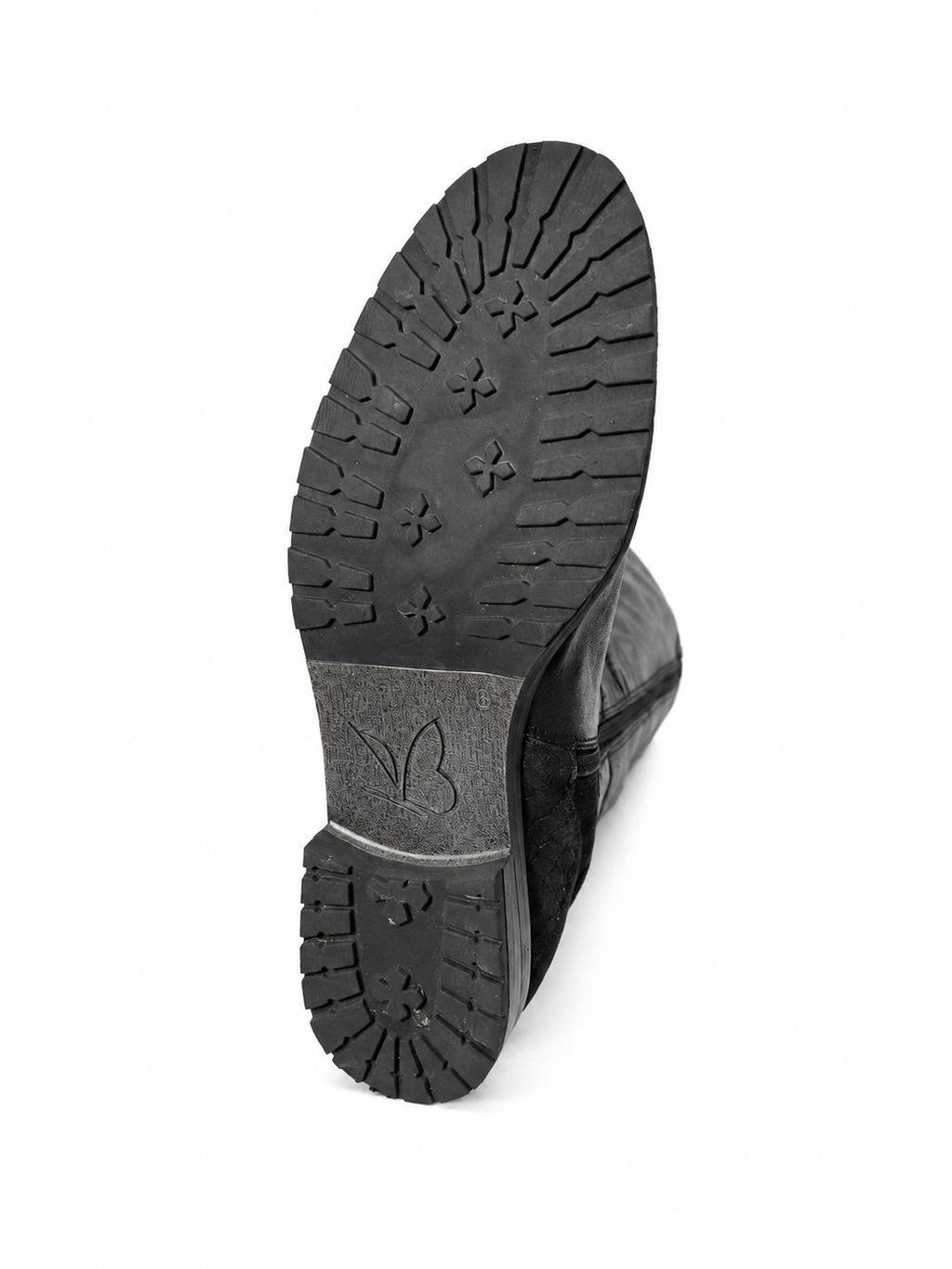 Bota Alta Negra CAPRICE — Cuero Croco