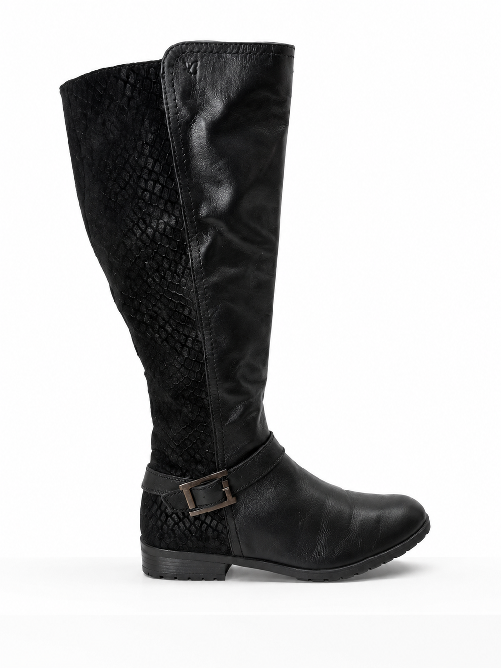 Bota Alta Negra CAPRICE — Cuero Croco