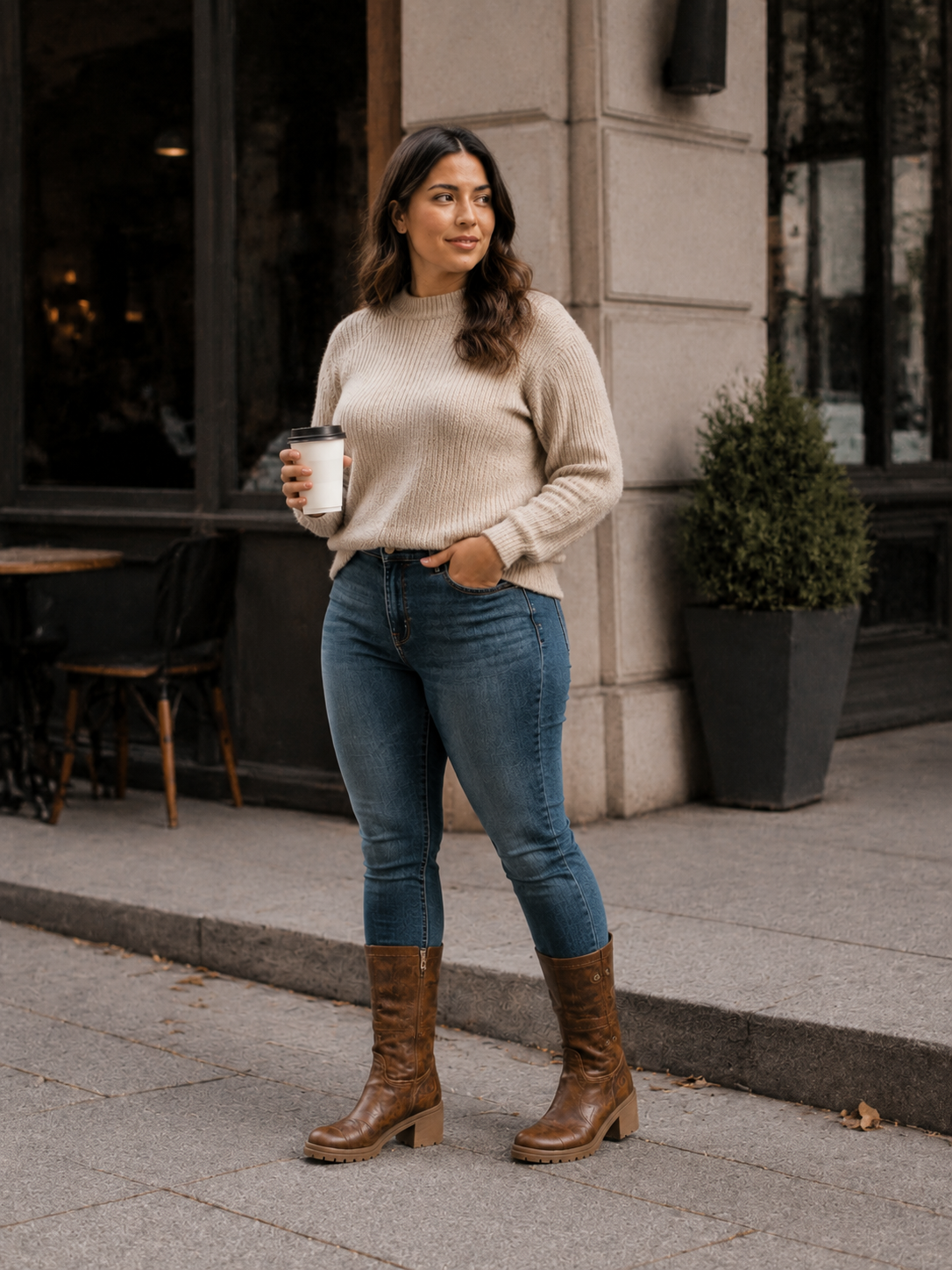 Botas S.Oliver Talla 40 — Símil Cuero Café